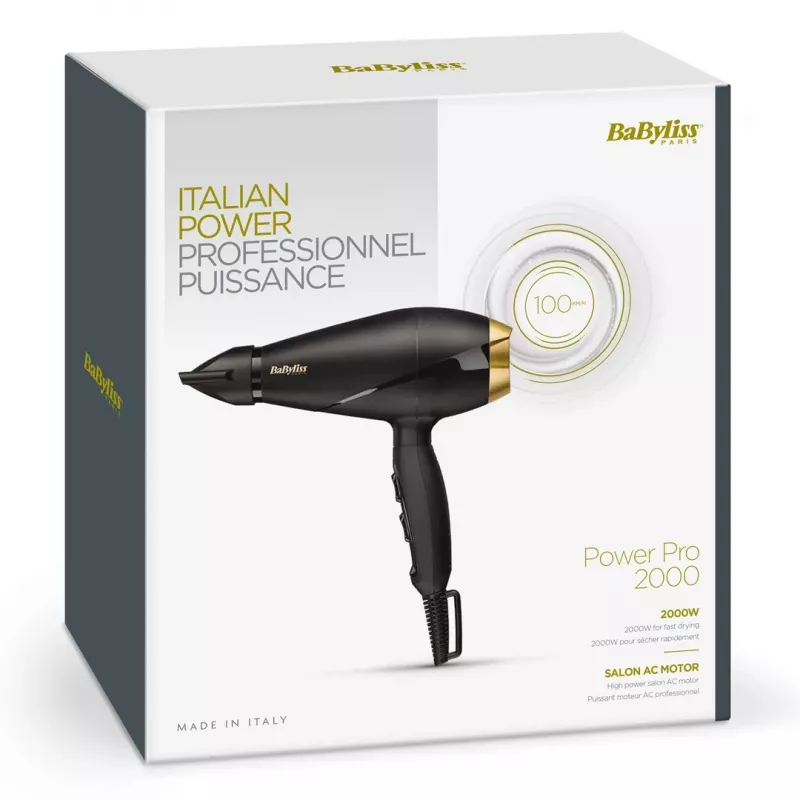 BaByliss 6704E plaukų džiovintuvas 2000 W Juoda, Auksinė
