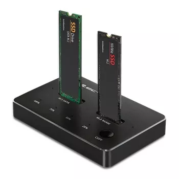 Qoltec 52274 M.2 SSD diskų prijungimo stotelė | NVMe | SATA | USB-C | DUAL 2 x 2TB