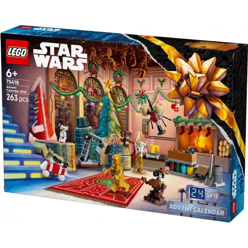 Konstruktorius LEGO Star Wars Advento kalendorius 2025 — rinkinys 75418, sezoninės surenkamos minifigūrėlės ir modeliai