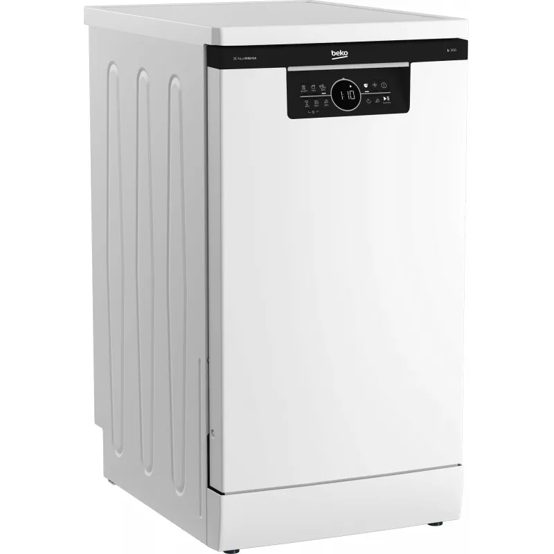 BEKO Laisvai pastatoma indaplovė BDFS26120WQ, energijos klasė E, plotis 45 cm, 6 programos, inverterinis variklis, trečiasis stalčius, balta