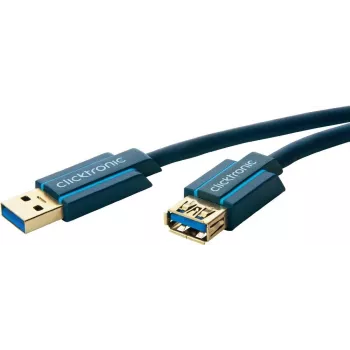 ClickTronic 1,8 m USB 3.0 A/A m/f USB laidas, mėlynas (70119)