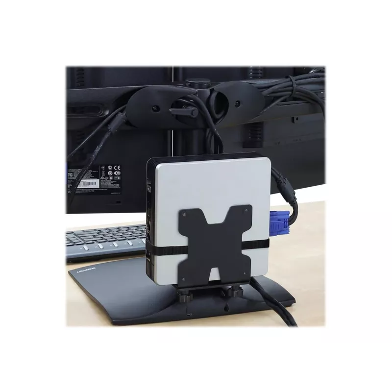 Ergotron DS100 - stovas - horizontalus - skirtas 2 LCD ekranams - aliuminis, plienas - juodas - ekrano dydis: iki 61 cm (iki 24 colių)
