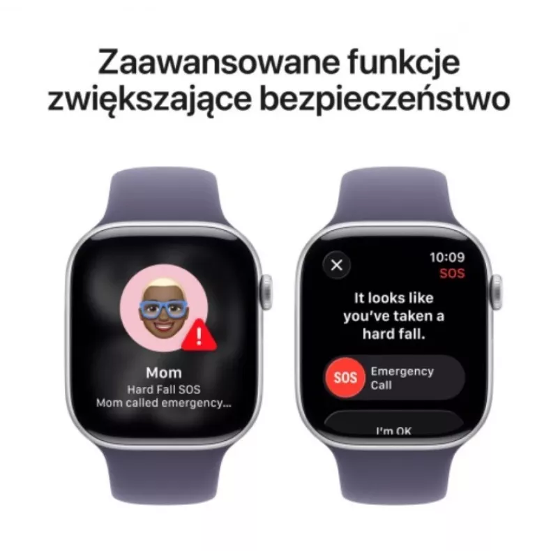Apple Watch Series 11 GPS + Cellular 42mm sidabrinis aliuminio korpusas su Purple Fog sportine juostele - M/L