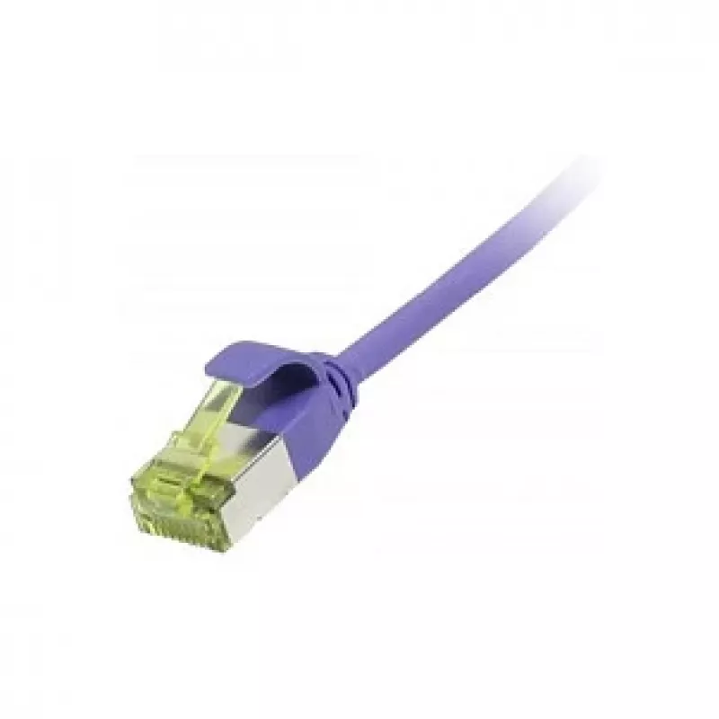 Pataisomasis laidas RJ45, CAT6A 500 MHz, 0,25 m, alyvinis, U/FTP, plonas apvalus d=3,8 mm, TPE/LSZH (Superflex), AWG32, su Cat.7 neapdorotu kabeliu, Synergy 21 (S217391V3)