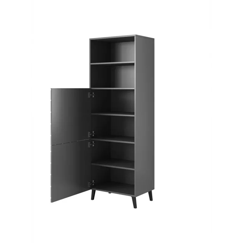 Spintelė cama meble ABETO 60×40×176,5 cm grafitas/blizgus grafitas