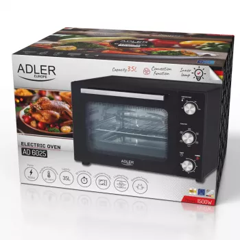 Elektrinė orkaitė Adler AD 6025 — 35 L talpa, 1500 W, juoda