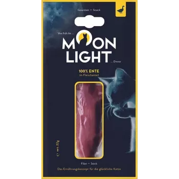 Šlapias kačių skanėstas MOONLIGHT Dinner antienos filė 22 g maišelis — suaugusios katės, natūrali antiena, 65% drėgmės, 23,2% baltymų, mažai riebalų 1,3%