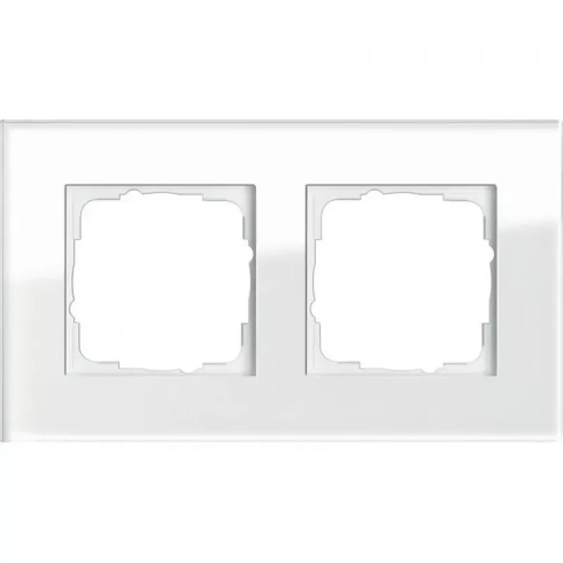 Sieninė plokštė GIRA Esprit Glas White — berėmis stiklo dizainas, 95×166×9,85 mm