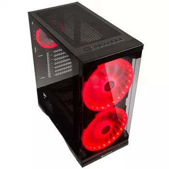 SILENOS PRO juoda versija su ARGB ventiliatoriumi grūdintas stiklas