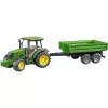 Traktoriaus modelis BRUDER John Deere 5115 M su savivarčiu priekaba