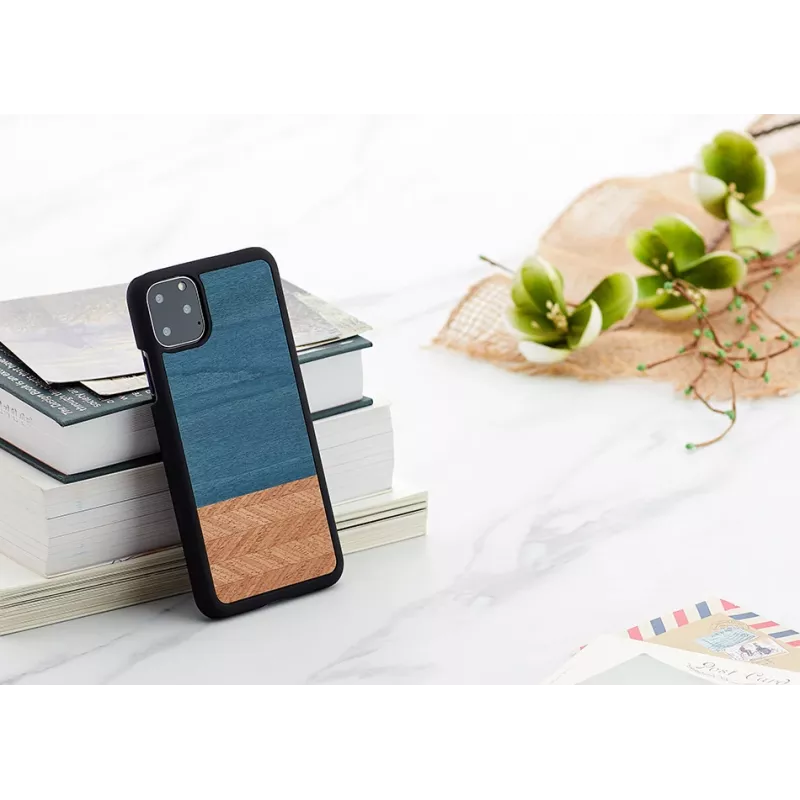 Telefono dėklas man and wood skirtas iPhone 11 Pro Max — džinsinės juodos spalvos apsauginis dangtelis