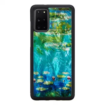 Telefono dėklas iKins, skirtas Samsung Galaxy S20+ — juodas vandens lelijų dizainas