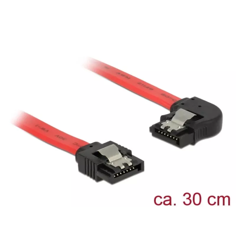 SATA laidas DeLOCK 83963 0,3 m SATA 7 kontaktų Juoda Raudona