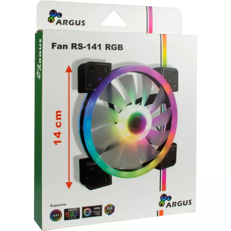 INTER-TECH 88885539 140 mm ARGB korpuso ventiliatorius - juodas
