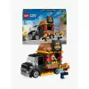 LEGO City Burger Van – maisto sunkvežimio žaislas 5 metų ir vyresniems berniukams ir mergaitėms, transporto priemonės konstravimo rinkinys su virtuvės komplektu, pardavėjo minifigūrėle ir aksesuarais