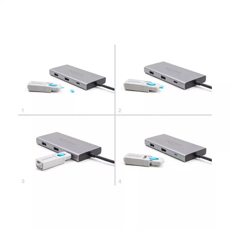 Porto blokatorius DeLOCK 20926 USB Type-C 5 vnt. + užrakto įrankis
