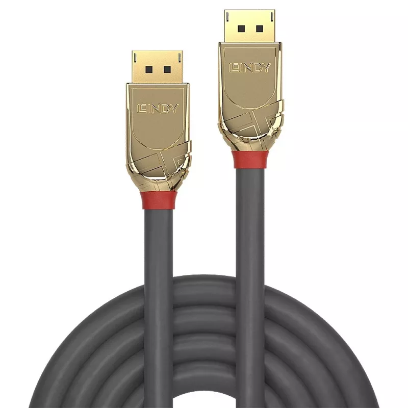 Lindy 20m DisplayPort 1.2 kabelis, Gold Line, 20 m, DisplayPort, DisplayPort, Vyriškas, Vyriškas, 4096 x 2160 pikselių
