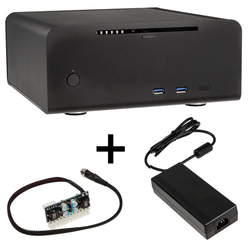 Streacom ST-FC8B Alpha Optical korpusas be ventiliatoriaus HTPC + 120 W maitinimo šaltinis