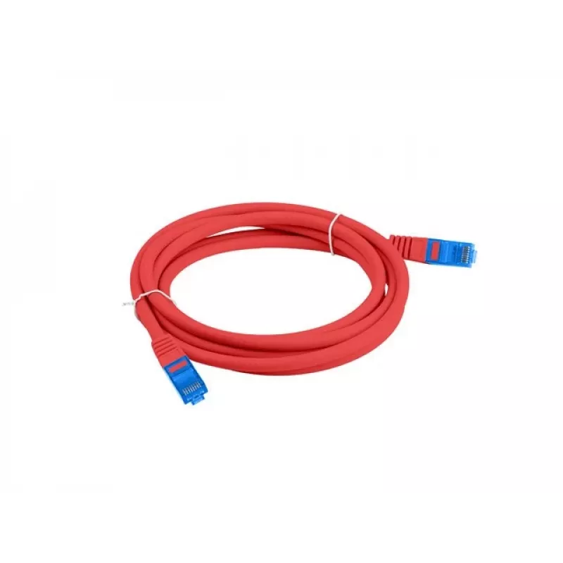 LANBERG PATCHCORD S/FTP CAT.6A 0.5M Raudona LSZH