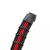 CableMod C-Series PRO RM Juoda Label maitinimo kabelių rinkinys CM‑PCSR‑16P3KIT‑NKKR‑R — juodos ir raudonos spalvos įdėklais dengti PSU kabeliai