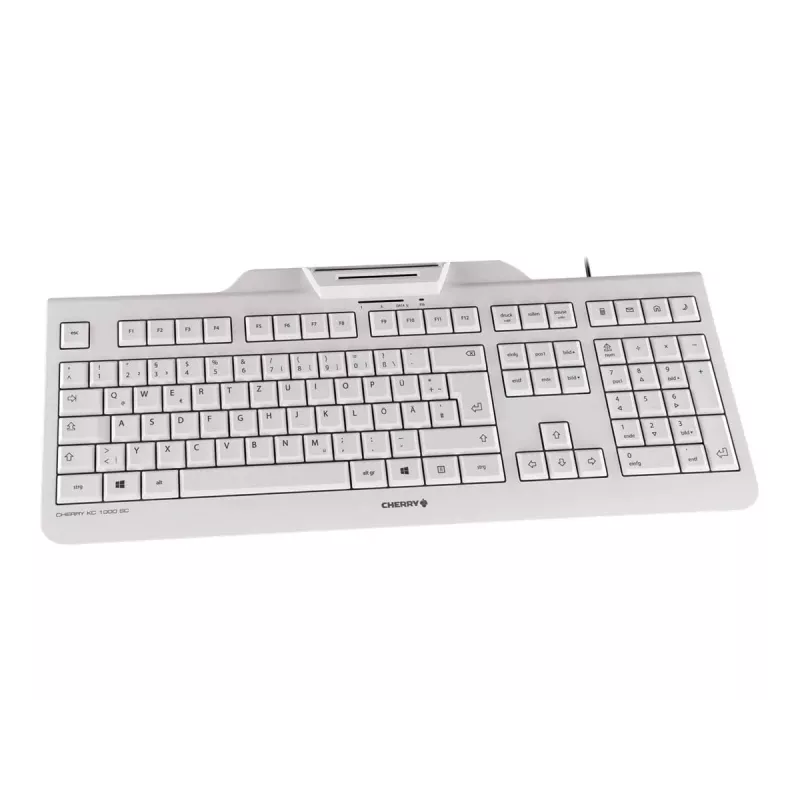 CHERRY KC 1000 SC laidinė išmaniųjų kortelių klaviatūra, šviesiai pilka, USB, QWERTY UK