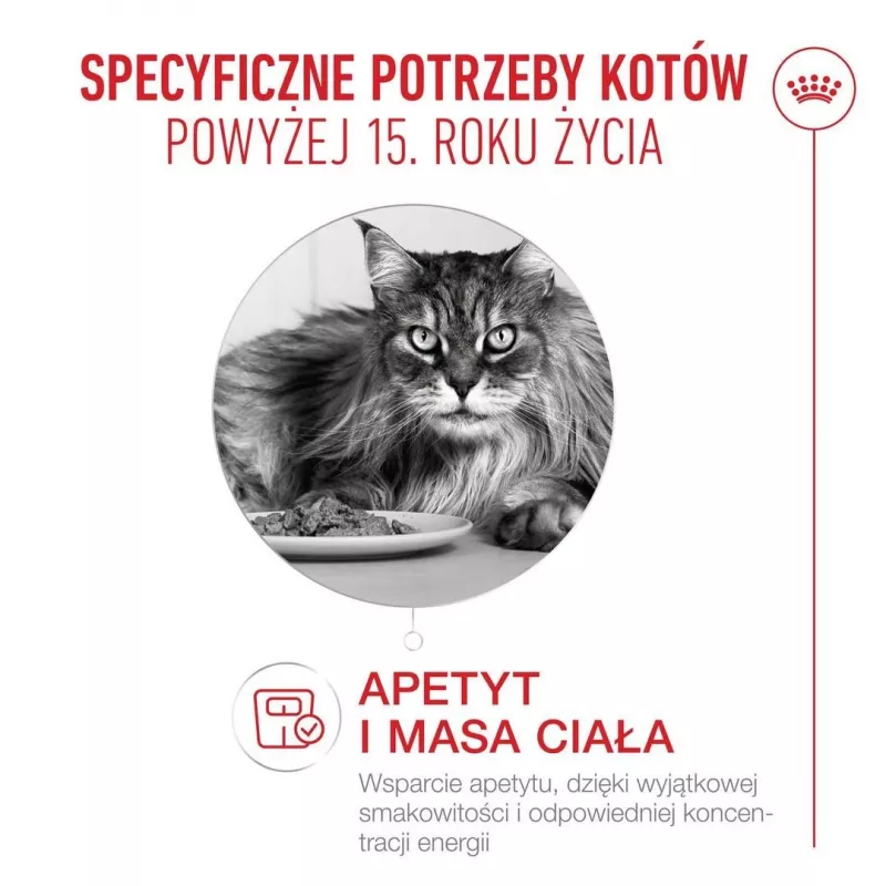 Sausas kačių maistas Royal Canin FHN Cat Ageing 15+ 2 kg — vyresnio amžiaus katėms nuo 15 metų, paukštienos skonio, 31 % baltymų