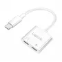 LogiLink USB-C garso adapteris USB-C/M į 2x USB-C/F 60W PD balta