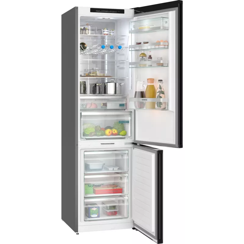 Šaldytuvas-šaldiklis Siemens KG39NSBBF laisvai pastatomas 363 L, NoFrost, 33 dB, juodas
