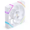 120mm korpuso ventiliatorius Jonsbo HF2-120 White — atvirkštinės mentės, PWM, ARGB