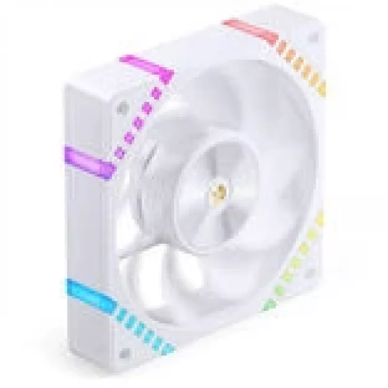 120mm korpuso ventiliatorius Jonsbo HF2-120 White — atvirkštinės mentės, PWM, ARGB