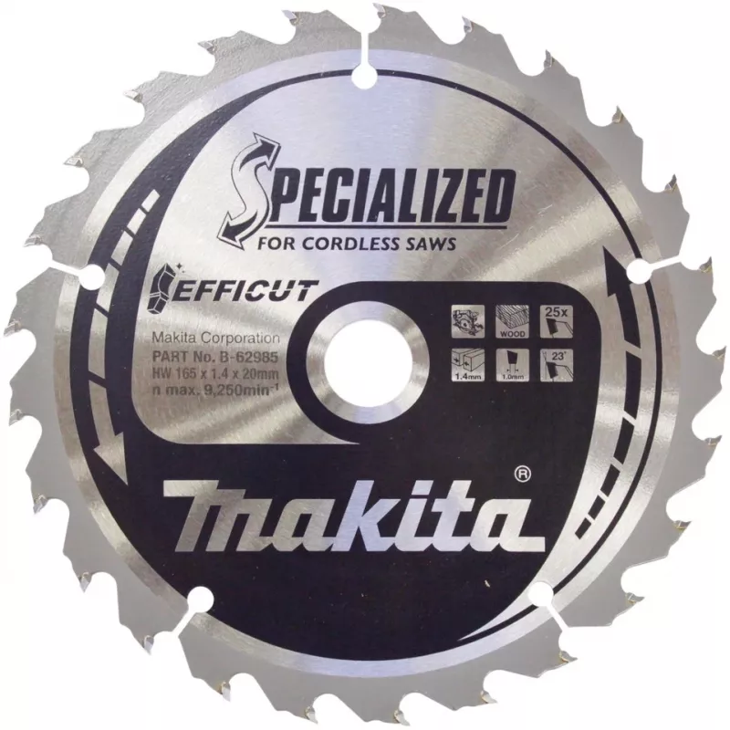 Makita Specialized EFFICUT - diskinis pjūklo diskas - medienai - 165 mm - 25 dantys (B-62985)