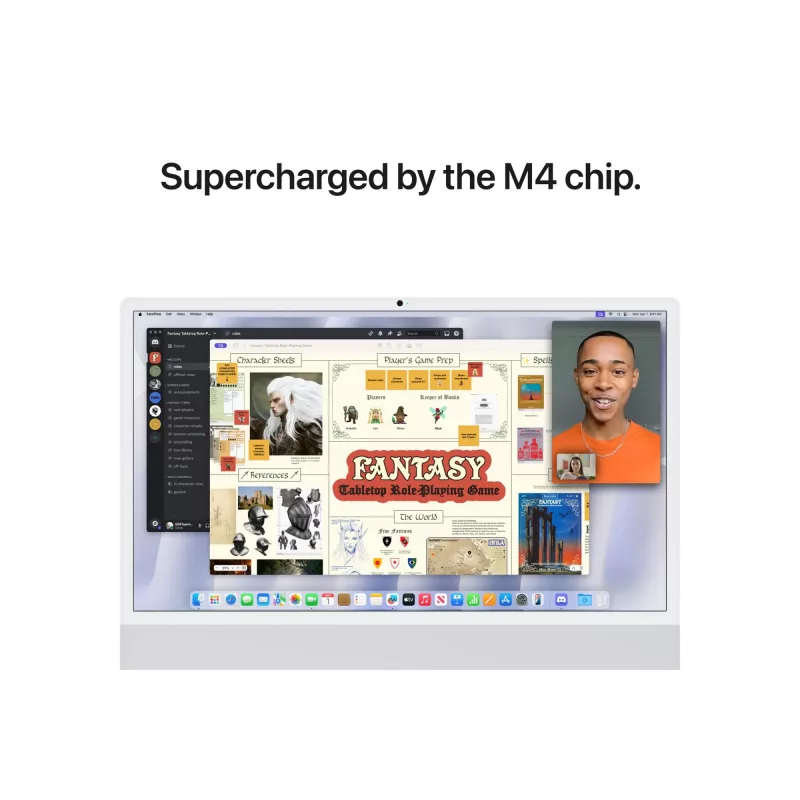 iMac 24 Retina 4.5k Display M4, Sidabrinis, M4 (10-CPU/10-GPU), 16GB, 512GB, standartinis stiklas, Touch ID, Vokiška, Gigabit Ethernet, Magic pelė, MWUV3D/A