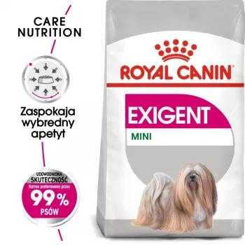 Sausas šunų maistas Royal Canin Mini Exigent 1 kg — mažų veislių senjorams, 30 % baltymų, 22 % riebalų