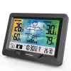Hygrometer Thermometer GreenBlue GB540 — indoor 0–50°C / outdoor -20–65°C, DCF laikrodis, lauko jutiklis 60 m, juodas