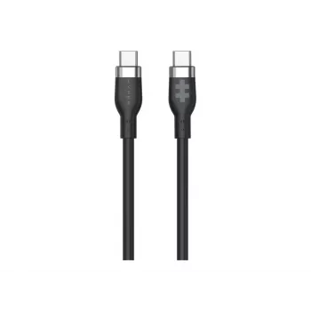 Hyper 1,5 m silikoninis USB-C į USB-C 60W įkrovimo laidas - juodas