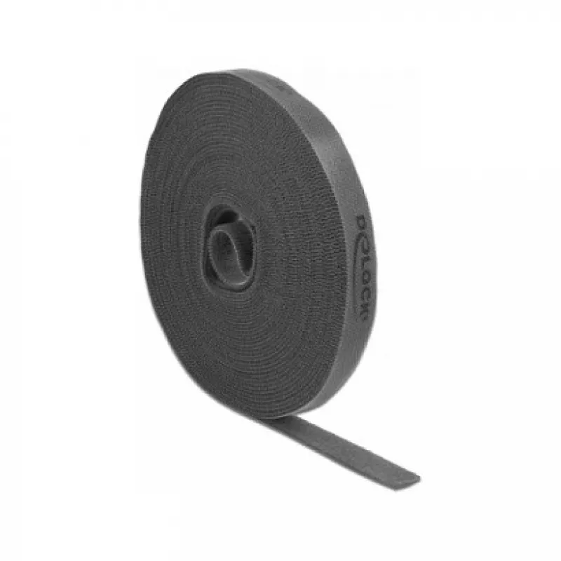 Montavimo juosta DeLOCK Velcro juosta ant ritinėlio L 10 m x P 15 mm pilka