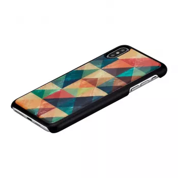 Telefono dėklas iKins, skirtas iPhone XS Max — mozaikinis raštas, juodas