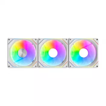 Aušinimo ventiliatoriai Darkflash Gauss G24 3 viename Balti 120 mm — 3 vnt. rinkinys, 120 mm