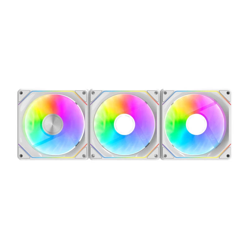 Aušinimo ventiliatoriai Darkflash Gauss G24 3 viename Balti 120 mm — 3 vnt. rinkinys, 120 mm