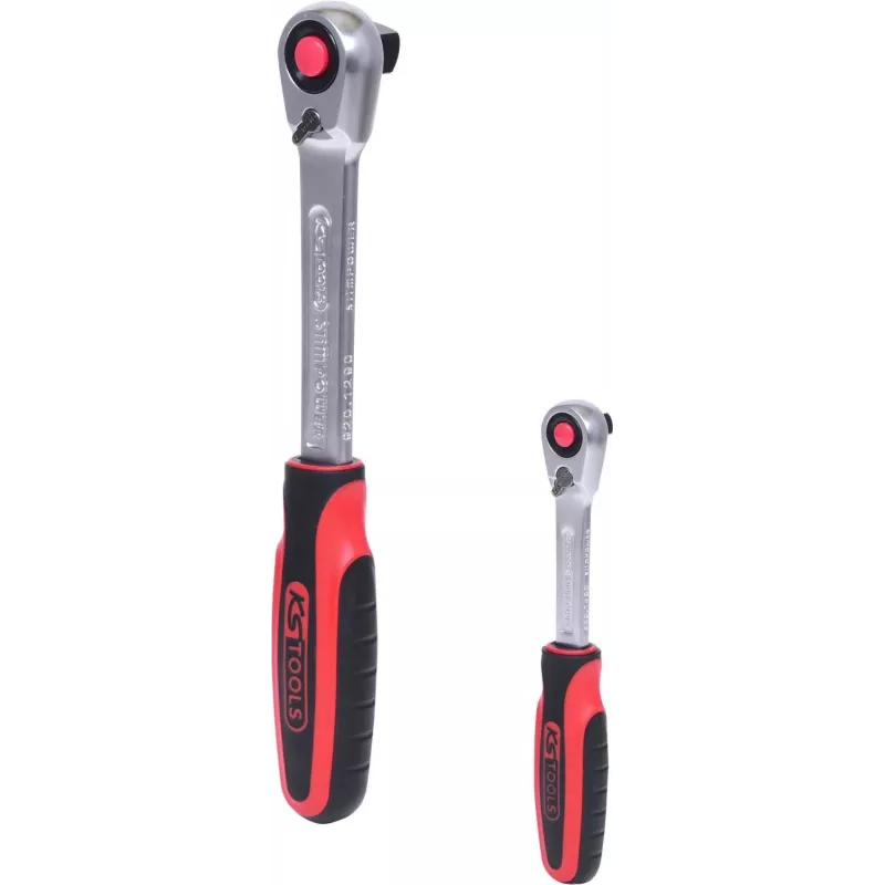 Grįžtamųjų reketų rinkinys ks tools SlimPOWER 2 vnt. — 1/4 colio ir 1/2 colio pavaros