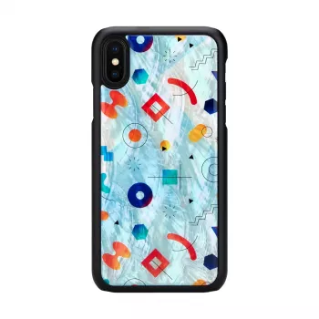 iKins išmaniojo telefono dėklas, skirtas iPhone XS / XS Max, juodo akmens dizaino, apsauginė galinė dangtelis