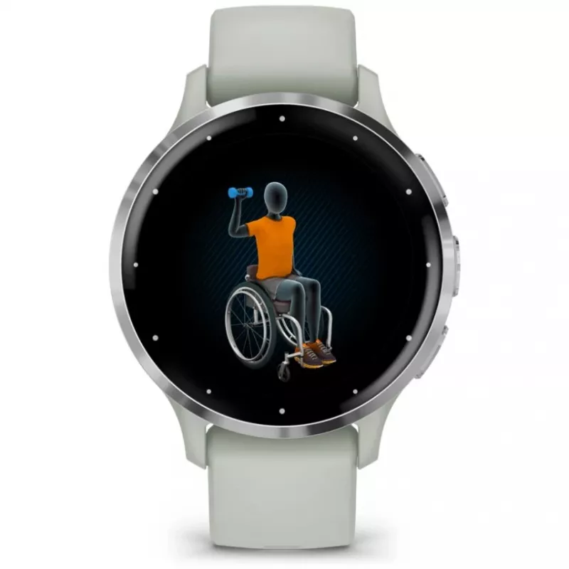 Garmin Venu 3S 3,05 cm (1,2) AMOLED 41 mm skaitmeninis 390 x 390 pikselių jutiklinis ekranas pilka, sidabrinė Wi-Fi GPS (palydovinis)
