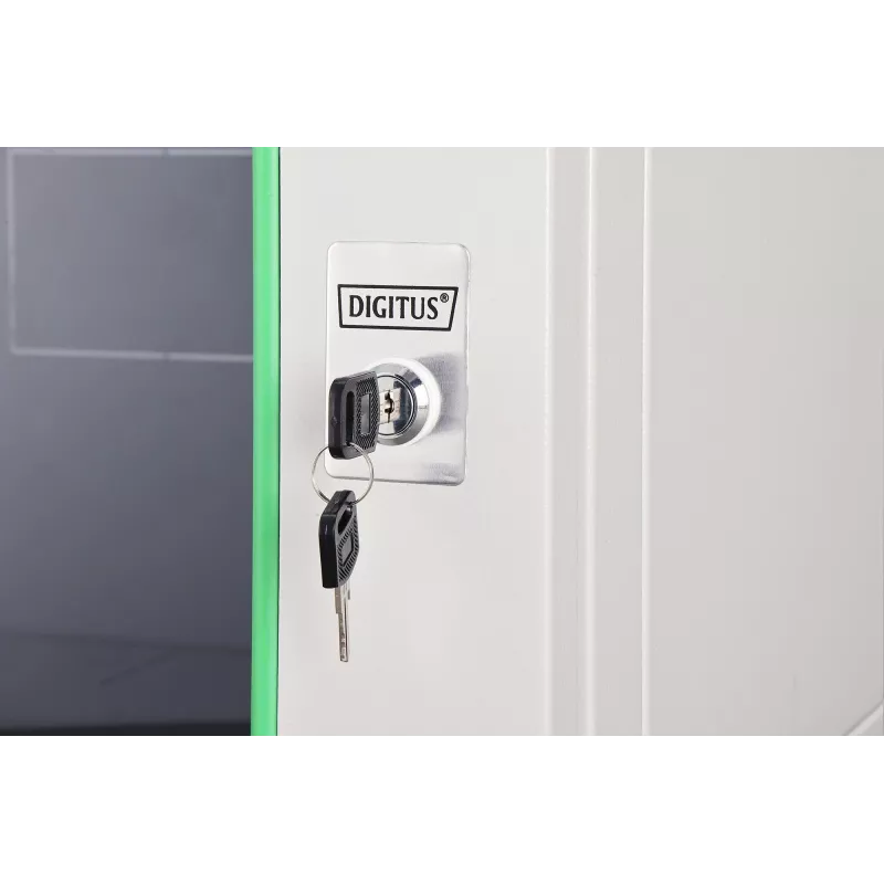 Prie sienos montuojama 19 colių stovo spinta DIGITUS Dynamic‑N DN-37100, 7U, 600x450 mm (PxG), IP20, šviesiai pilka, nesurinkta