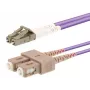 Skaidulinis optinis kabelis LOGON AL5LCSC10I/4I, OM4, 10 m, 2x LC į 2x SC, 50 µm šerdis, rožinis