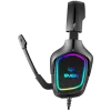 Žaidimų ausinės su mikrofonu AP-U750MV, juodos (USB, RGB)