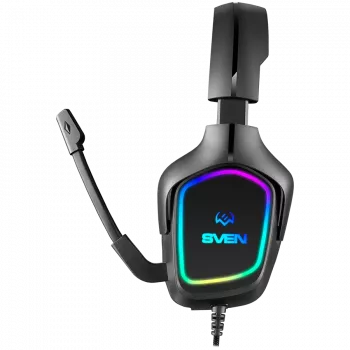 Žaidimų ausinės su mikrofonu AP-U750MV, juodos (USB, RGB)