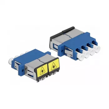 Optinis skaidulų adapteris DeLOCK 86903 LC Quad lizdas į LC Quad lizdą vienmodis mėlynas