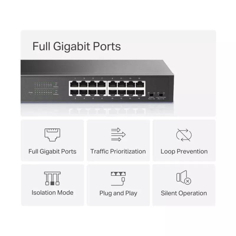 Mercusys MS116GS tinklo jungiklis Gigabit Ethernet (10/100/1000) juodas