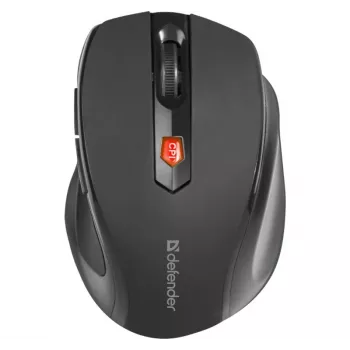 Belaidė RF optinė dešiniarankė pelė DEFENDER ULTRA MM-315 — 1600 DPI, 6 mygtukai, USB imtuvas, juoda
