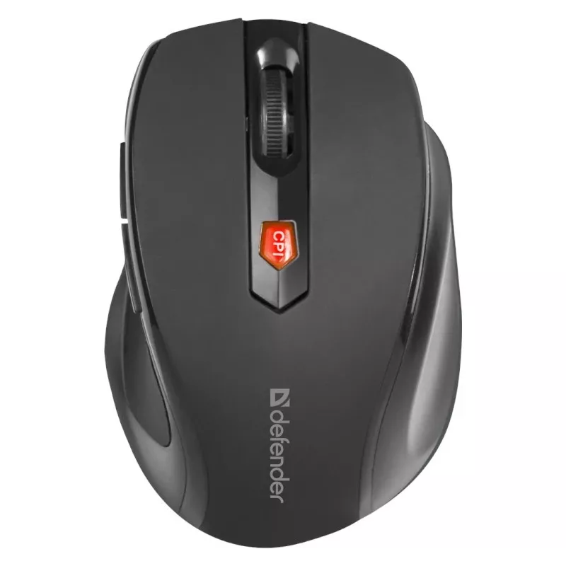 Belaidė RF optinė dešiniarankė pelė DEFENDER ULTRA MM-315 — 1600 DPI, 6 mygtukai, USB imtuvas, juoda
